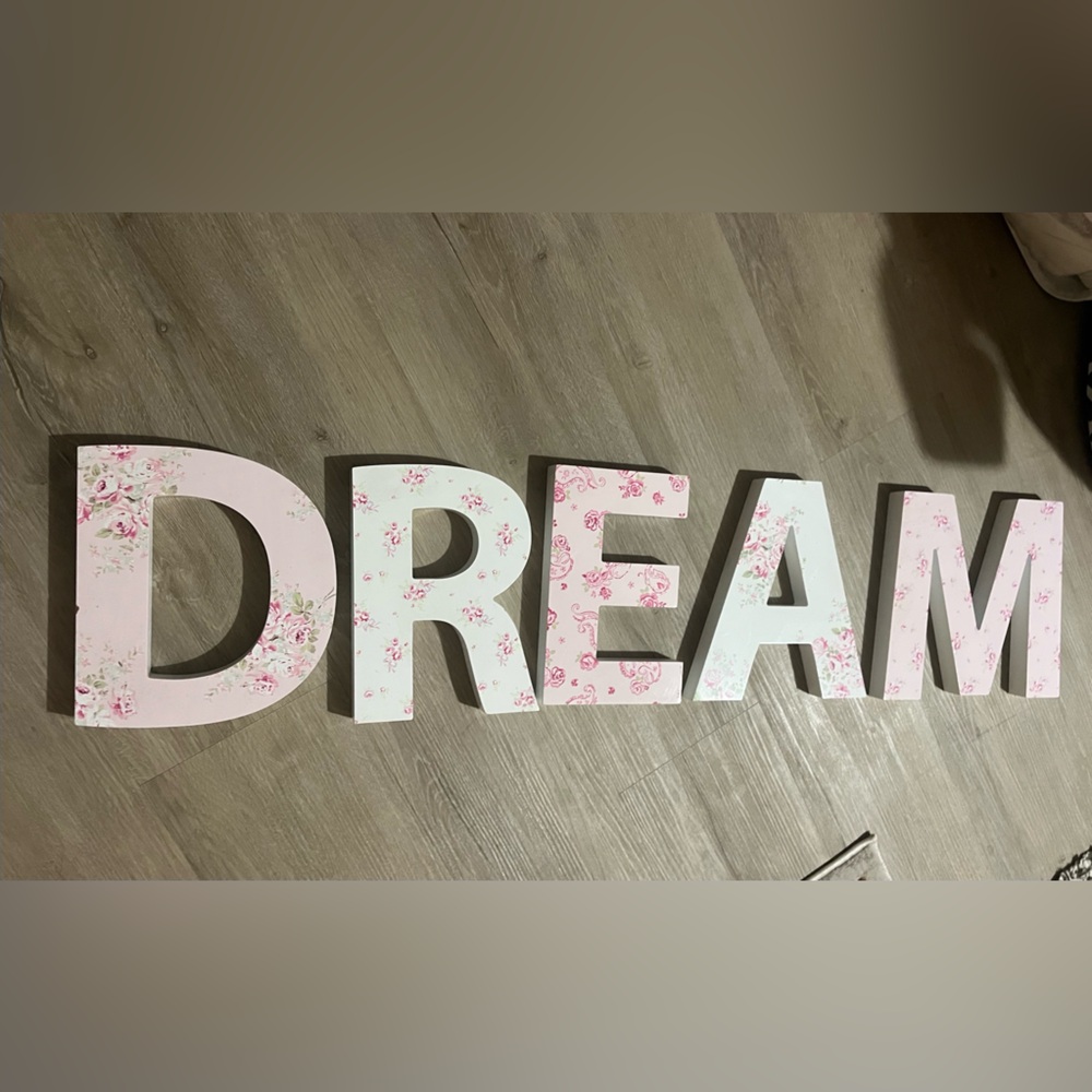 Nursery “DREAM” shabby chic wooden wall letters